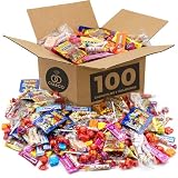 Cia&Co Zestaw 100 Słodyczy i Cukierków do Piniaty, Pojedynczo Pakowane | 100 sztuk w pudełku, Mix cukierków i lizaków, Wypełnienie piniaty i torebek, Bez gum do żucia, Na 10 torebek dla gości