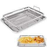 WEIWUXIAN Taca i kosz ze stali nierdzewnej, nieprzywierająca, wyraźniejsza taca do piekarnika, kosz do grillowania, piekarnika, patelni, siatkowy, do pieczenia, grillowania, frytek, boczku, kurczaka