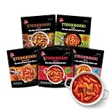 O'Food Tteokbokki, natychmiastowe koreańskie torty ryżowe, autentyczne pieprzowe jedzenie uliczne, gotowe do spożycia, bez glutaminianu sodu, bez syropu kukurydzianego (zestaw 5 sztuk)