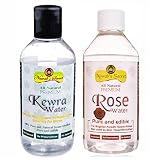 Nawab's Secret 100% naturalna woda Kewra premium i woda różana (opakowanie 2 x 200 ml) – esencja do naczyń Biryani i Mughlai