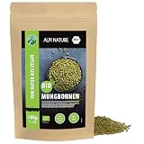 Alpi Nature Ekologiczna Fasola Mung 500g, Ekologiczna Zielona Fasola Mung do Gotowania, Bezglutenowa