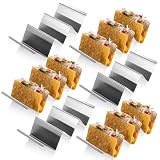 6 szt. uchwytów do taco, stojak na taco ze stali nierdzewnej z uchwytami, uchwyty do tortilli, metalowy uchwyt na taco, taca na skorupki taco, każdy mieści do 3 taco, do domowej restauracji