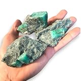 TENET - Naturalny surowy kamień do medytacji kryształowej Reiki (Szmaragd GREY 150-250 GR)